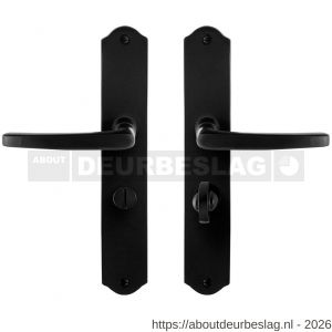 GPF Bouwbeslag Smeedijzer GPF6230.60 WC57/5 Eno deurkruk op schild 238x41x4 mm WC57/5 smeedijzer zwart - R21009488 - afbeelding 1