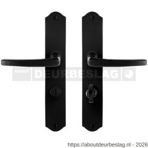 GPF Bouwbeslag Smeedijzer GPF6230.60 WC63/8 Eno deurkruk op schild 238x41x4 mm WC63/8 smeedijzer zwart - R21009489 - afbeelding 1