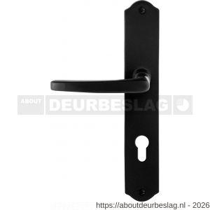 GPF Bouwbeslag Smeedijzer GPF6230.60L/R PC72 Eno deurkruk gatdeel op schild 238x41x4 mm PC72 links-rechtswijzend smeedijzer zwart - R21010409 - afbeelding 1