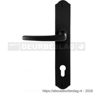 GPF Bouwbeslag Smeedijzer GPF6230.60L/R PC85 Eno deurkruk gatdeel op schild 238x41x4 mm PC85 links-rechtswijzend smeedijzer zwart - R21010410 - afbeelding 1