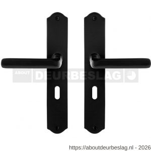 GPF Bouwbeslag Smeedijzer GPF6235.60 BB56 Ilo deurkruk op schild 238x41x4 mm BB56 smeedijzer zwart - R21009491 - afbeelding 1