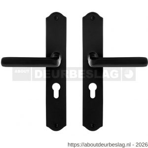 GPF Bouwbeslag Smeedijzer GPF6235.60 PC55 Ilo deurkruk op schild 238x41x4 mm PC55 smeedijzer zwart - R21009494 - afbeelding 1