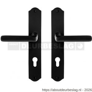 GPF Bouwbeslag Smeedijzer GPF6235.60 PC72 Ilo deurkruk op schild 238x41x4 mm PC72 smeedijzer zwart - R21009495 - afbeelding 1
