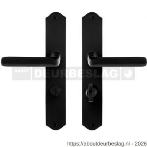 GPF Bouwbeslag Smeedijzer GPF6235.60 WC63/8 Ilo deurkruk op schild 238x41x4 mm WC63/8 smeedijzer zwart - R21009500 - afbeelding 1