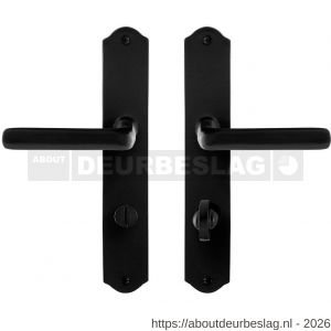 GPF Bouwbeslag Smeedijzer GPF6235.60 WC72/8 Ilo deurkruk op schild 238x41x4 mm WC72/8 smeedijzer zwart - R21009501 - afbeelding 1