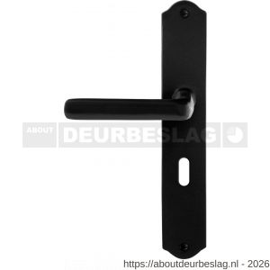 GPF Bouwbeslag Smeedijzer GPF6235.60L/R BB56 Ilo deurkruk gatdeel op schild 238x41x4 mm links-rechtswijzend smeedijzer zwart - R21010412 - afbeelding 1