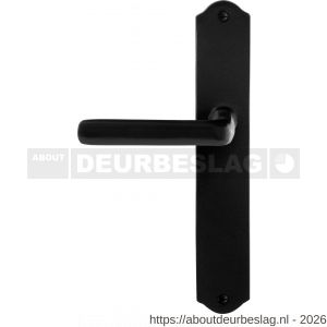GPF Bouwbeslag Smeedijzer GPF6235.60L/R blind Ilo deurkruk gatdeel op schild 238x41x4 mm links-rechtswijzend smeedijzer zwart - R21010414 - afbeelding 1