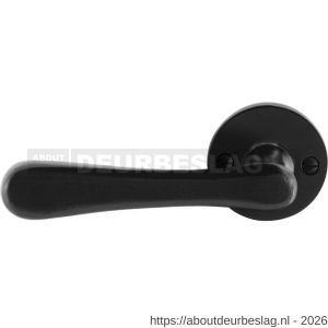 GPF Bouwbeslag Smeedijzer GPF6240.60-00L/R Paju deurkruk gatdeel op rond rozet 53x5 mm links-rechtswijzend smeedijzer zwart - R21009594 - afbeelding 1