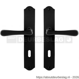 GPF Bouwbeslag Smeedijzer GPF6240.60 BB72 Paju deurkruk op schild 238x41x4 mm BB72 smeedijzer zwart - R21009503 - afbeelding 1