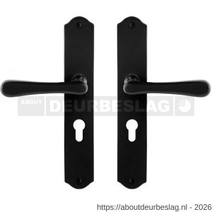 GPF Bouwbeslag Smeedijzer GPF6240.60 PC55 Paju deurkruk op schild 238x41x4 mm PC55 smeedijzer zwart - R21009505 - afbeelding 1
