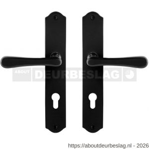 GPF Bouwbeslag Smeedijzer GPF6240.60 PC72 Paju deurkruk op schild 238x41x4 mm PC72 smeedijzer zwart - R21009506 - afbeelding 1