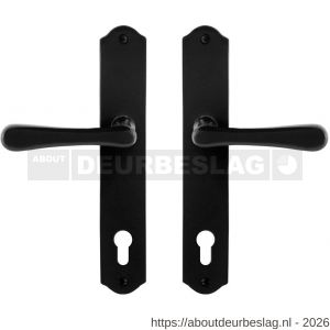 GPF Bouwbeslag Smeedijzer GPF6240.60 PC92 Paju deurkruk op schild 238x41x4 mm PC92 smeedijzer zwart - R21009508 - afbeelding 1