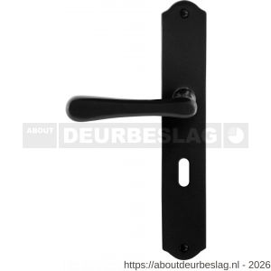 GPF Bouwbeslag Smeedijzer GPF6240.60L/R BB56 Paju deurkruk gatdeel op schild 238x41x4 mm BB56 links-rechtswijzend smeedijzer zwart - R21010419 - afbeelding 1