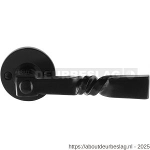 GPF Bouwbeslag Smeedijzer GPF6245.60-00 Nokka deurkruk op rond rozet 53x5 mm smeedijzer zwart - R21009016 - afbeelding 1