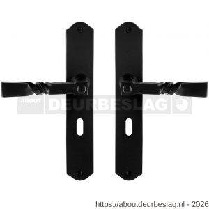 GPF Bouwbeslag Smeedijzer GPF6245.60 BB56 Nokka deurkruk op schild 238x41x4 mm smeedijzer zwart - R21009513 - afbeelding 1