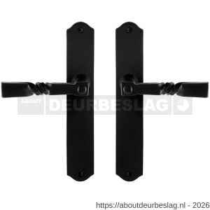 GPF Bouwbeslag Smeedijzer GPF6245.60 blind Nokka deurkruk op schild 238x41x4 mm smeedijzer zwart - R21009515 - afbeelding 1