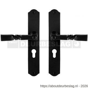 GPF Bouwbeslag Smeedijzer GPF6245.60 PC55 Nokka deurkruk op schild 238x41x4 mm smeedijzer zwart - R21009516 - afbeelding 1