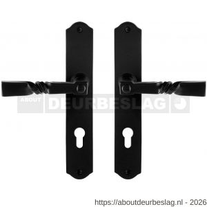 GPF Bouwbeslag Smeedijzer GPF6245.60 PC72 Nokka deurkruk op schild 238x41x4 mm smeedijzer zwart - R21009517 - afbeelding 1