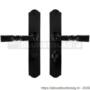 GPF Bouwbeslag Smeedijzer GPF6245.60 WC63/8 Nokka deurkruk op schild 238x41x4 mm smeedijzer zwart - R21009522 - afbeelding 1