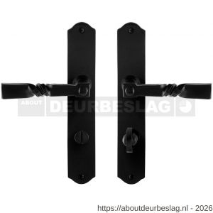 GPF Bouwbeslag Smeedijzer GPF6245.60 WC72/8 Nokka deurkruk op schild 238x41x4 mm smeedijzer zwart - R21009523 - afbeelding 1