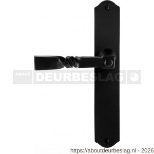GPF Bouwbeslag Smeedijzer GPF6245.60L/R blind Nokka deurkruk gatdeel op schild 238x41x4 mm links-rechtswijzend smeedijzer zwart - R21010429 - afbeelding 1