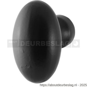 GPF Bouwbeslag Smeedijzer GPF6250 Ahau knopkruk ovaal zonder rozet draaibaar smeedijzer zwart - R21008069 - afbeelding 1