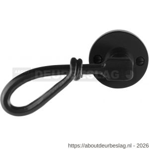 GPF Bouwbeslag Smeedijzer GPF6255.60-00L Sula deurkruk gatdeel op rond rozet 53x5 mm linkswijzend smeedijzer zwart - R21009596 - afbeelding 1