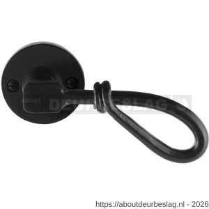 GPF Bouwbeslag Smeedijzer GPF6255.60-00R Sula deurkruk gatdeel op rond rozet 53x5 mm rechtswijzend smeedijzer zwart - R21009597 - afbeelding 1