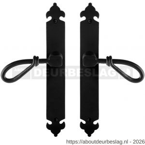 GPF Bouwbeslag Smeedijzer GPF6255.60 blind Sula deurkruk op langschild 291x41x4 mm smeedijzer zwart - R21009526 - afbeelding 1