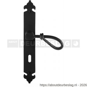 GPF Bouwbeslag Smeedijzer GPF6255.60R BB72 Sula deurkruk gatdeel op langschild 291x41x4 mm rechtswijzend smeedijzer zwart - R21009538 - afbeelding 1