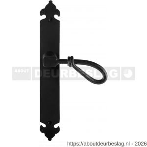 GPF Bouwbeslag Smeedijzer GPF6255.60R blind Sula deurkruk gatdeel op langschild 291x41x4 mm rechtswijzend smeedijzer zwart - R21009540 - afbeelding 1