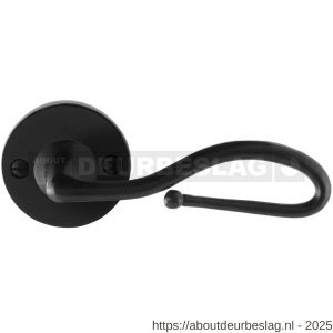 GPF Bouwbeslag Smeedijzer GPF6260.60-00 Lumi deurkruk op rond rozet 53x5 mm smeedijzer zwart - R21009018 - afbeelding 1