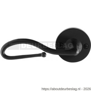 GPF Bouwbeslag Smeedijzer GPF6260.60-00L Lumi deurkruk gatdeel op rond rozet 53x5 mm linkswijzend smeedijzer zwart - R21009598 - afbeelding 1