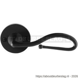 GPF Bouwbeslag Smeedijzer GPF6260.60-00R Lumi deurkruk gatdeel op rond rozet 53x5 mm rechtswijzend smeedijzer zwart - R21009599 - afbeelding 1