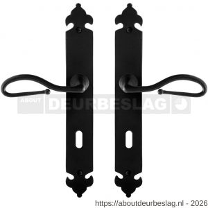 GPF Bouwbeslag Smeedijzer GPF6260.60 BB72 Lumi deurkruk op langschild 291x41x4 mm smeedijzer zwart - R21009550 - afbeelding 1