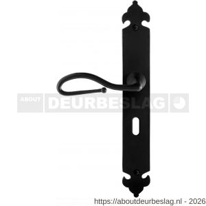 GPF Bouwbeslag Smeedijzer GPF6260.60L BB56 Lumi deurkruk gatdeel op langschild 291x41x4 mm linkswijzend smeedijzer zwart - R21009560 - afbeelding 1