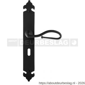GPF Bouwbeslag Smeedijzer GPF6260.60R BB56 Lumi deurkruk gatdeel op langschild 291x41x4 mm rechtswijzend smeedijzer zwart - R21009561 - afbeelding 1