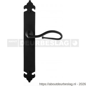 GPF Bouwbeslag Smeedijzer GPF6260.60R blind Lumi deurkruk gatdeel op langschild 291x41x4 mm rechtswijzend smeedijzer zwart - R21009565 - afbeelding 1