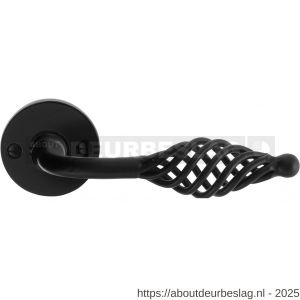 GPF Bouwbeslag Smeedijzer GPF6265.60-00 Tane deurkruk op rond rozet 53x5 mm smeedijzer zwart - R21009019 - afbeelding 1