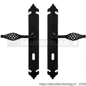 GPF Bouwbeslag Smeedijzer GPF6265.60 BB72 Tane deurkruk op langschild 291x41x4 mm BB72 smeedijzer zwart - R21009575 - afbeelding 1