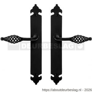 GPF Bouwbeslag Smeedijzer GPF6265.60 blind Tane deurkruk op langschild 291x41x4 mm blind smeedijzer zwart - R21009576 - afbeelding 1