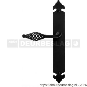 GPF Bouwbeslag Smeedijzer GPF6265.60L/R blind Tane deurkruk gatdeel op langschild 291x41x4 mm blind links-rechtswijzend smeedijzer zwart - R21010436 - afbeelding 1