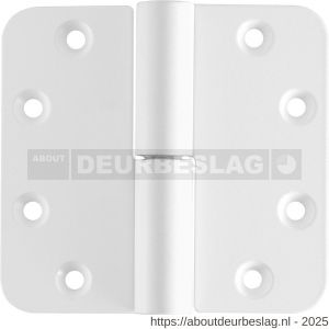 GPF Bouwbeslag ZwartWit GPF6351.66 paumelle 89x96 mm DIN rechts ronde hoek draagvermogen bij 2 stuks 80 kg hardstalen kogel wit egaal - R21007971 - afbeelding 1