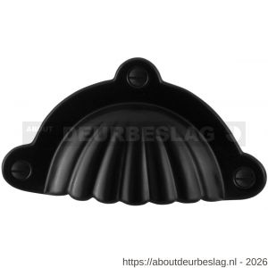 GPF Bouwbeslag Smeedijzer GPF6581.60 komgreep met ril 105x55 mm smeedijzer zwart - R21005696 - afbeelding 1