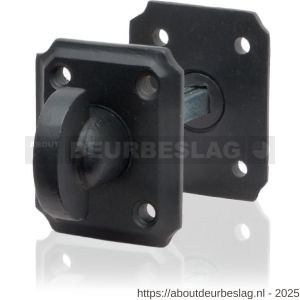 GPF Bouwbeslag Smeedijzer GPF6911.02 toiletgarnituur rechthoekig 59x48x6 mm stift 5 mm smeedijzer zwart - R21003793 - afbeelding 1