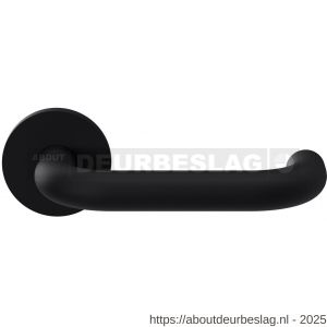 GPF Bouwbeslag Entree GPF805VZR U-model 19 mm deurkruk gatdeel op rozet 53x6 mm rechtswijzend zwart - R21010219 - afbeelding 1