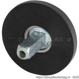 GPF Bouwbeslag ZwartWit GPF8100.05.400 rozet rond 50x6 mm met vastgelaste knopvastzetter zwart - R21011522 - afbeelding 1