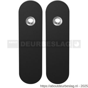 GPF Bouwbeslag ZwartWit GPF8100.10 blind kortschild afgerond enkelverend 169x46x8,5 mm blind zwart - R21004405 - afbeelding 1
