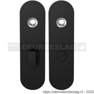 GPF Bouwbeslag ZwartWit GPF8100.10 WC63/8 groot kortschild afgerond enkelverend 169x46x8,5 mm WC63/8 grote deurknop zwart - R21003918 - afbeelding 1
