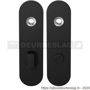 GPF Bouwbeslag ZwartWit GPF8100.10 WC72/8 groot kortschild afgerond enkelverend 169x46x8,5 mm WC72/8 grote deurknop zwart - R21008324 - afbeelding 1